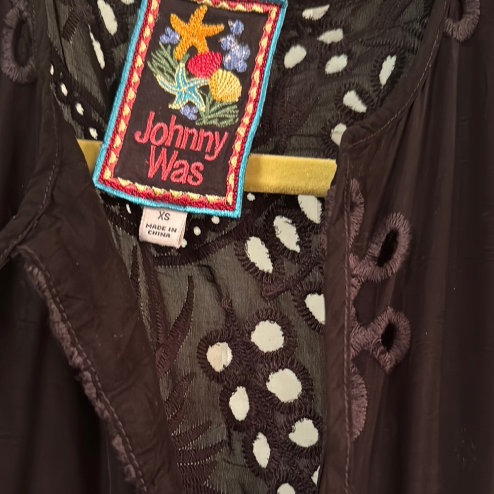 Johnny Was Black V-Neck Maxi Sundress - Picture 2 of 7